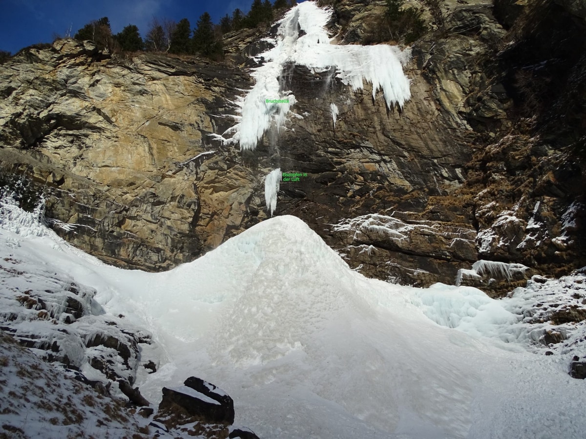 Eisbruch beim höchsten Wasserfall von Kärnten