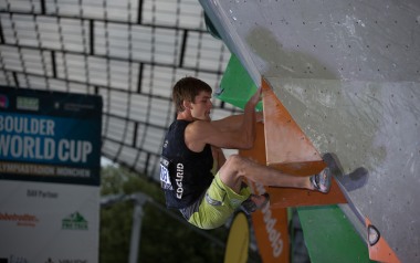 Finale des Boulderweltcups in München: Jan Hojer.