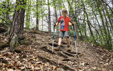 Sollten Kinder beim Wandern Stöcke benutzen?