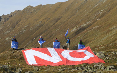 Protestaktion "Rettet das Platzertal" von Mountain Wilderness