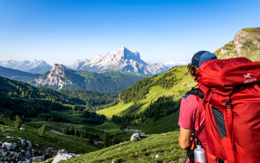 Eine Burg von einem Berg: die mächtige Civetta über dem Col di Coldai.