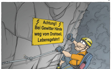 Klettersteig-Cartoons von Georg Sojer