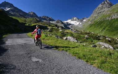 Mit dem Mountainbike von Galtür zur Jamtalhütte in der Silvretta