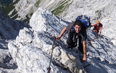 Klettersteig auf die Alpspitze über die Nordwand-Ferrata im Wettersteingebirge