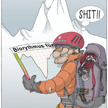 Höhenbergsteiger-Cartoons von Georg Sojer