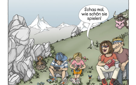 Familienzeit am Berg mit Humor: Die besten Cartoons von Georg Sojer