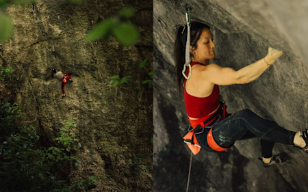 Legendäre Route in der Schweiz: Katherine Choong klettert "Ravage" (8b+/8c)