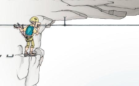 Klettersteig-Cartoons von Georg Sojer