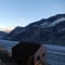 kurz nach Sonnenuntegang bei der Konkordiahütte mit Blick auf den großen Aletschgletscher