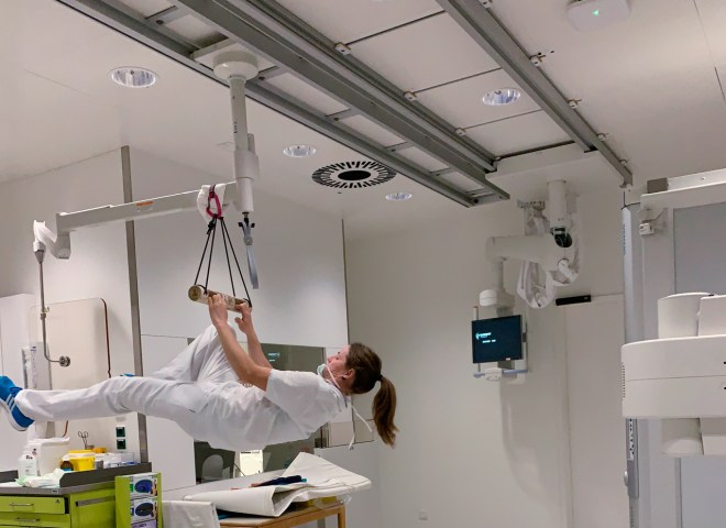 <p> Kreative (Trainings-) Pause bei der Arbeit als Röntgenassistentin.</p>