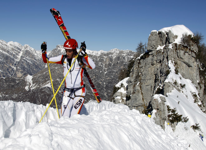 <p>Von Kindesbeinen an in den Bergen unterwegs: Kilian Jornet hier beim Skibergsteigen für das spanische Nationalteam.</p>