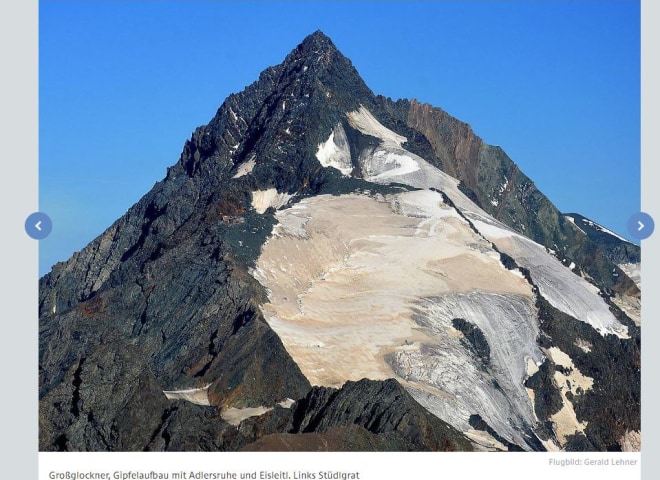 <p>Großglockner: Einblicke in die aktuellen Verältnisse am Gipfelaufbau.</p>