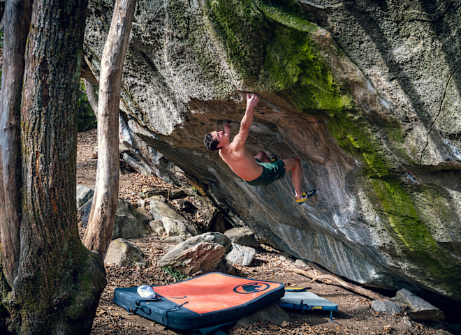 <p>Adam Ondra beim Flash-Durchstieg von "Lions Share" (8C) in der Schweiz.</p>