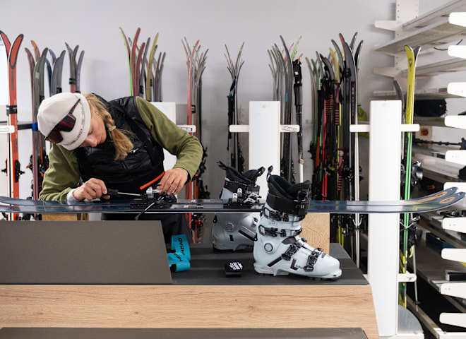 <p>Bis zu acht Paar verschiedene Ski wurden pro Tag getestet. </p>