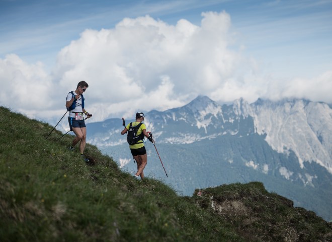 <p>Belohung für die Aufstiege: Traumhafte Aussichten auf Wetterstein und Karwendel.</p>