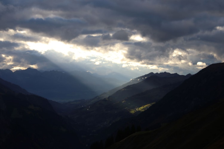 Abendstimmung über dem Großen Walsertal