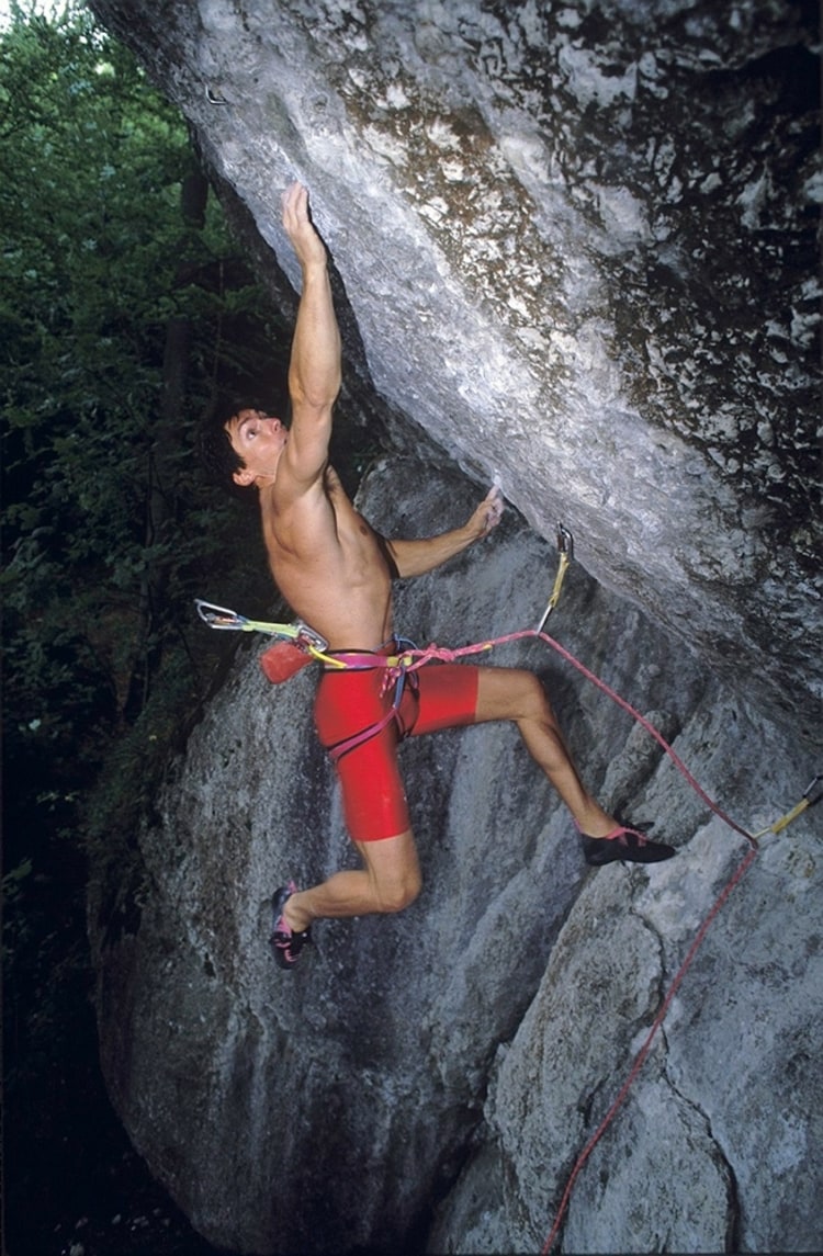 <p>Wolfgang Güllich eröffnete&nbsp;die Route am 14. September 1991 im Alter von 30 Jahren.</p>