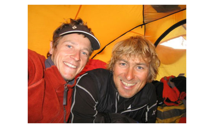 Zuversicht vor dem Gipfelversuch: Michi Wärthl und David Göttler.