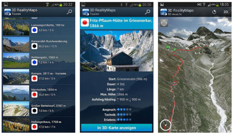 Zeigt an, wo`s langeht: Navigations-App von RealityMaps (Foto: 3DRealityMapps).