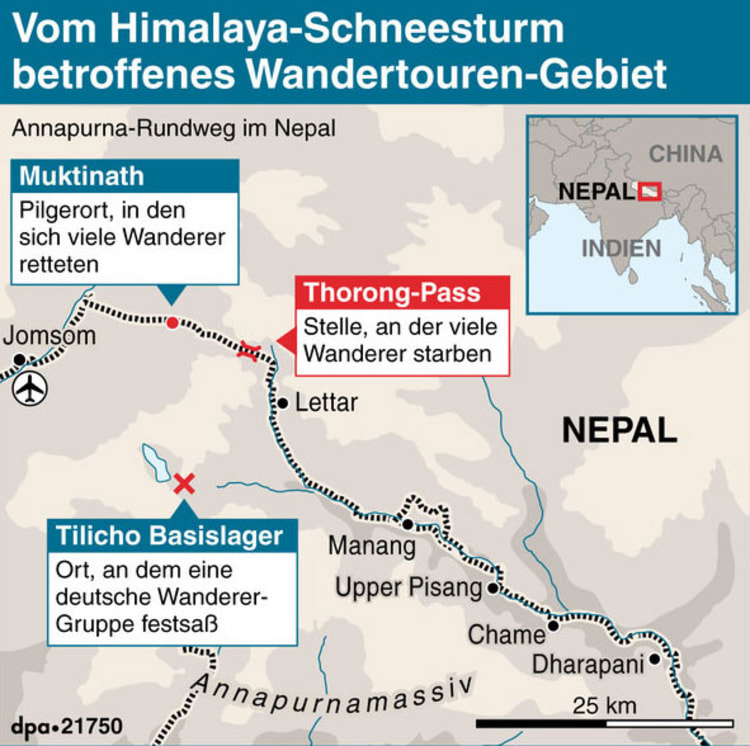 Unwetterkatastrophe im Himalaja (Grafik: picture-alliance.com).