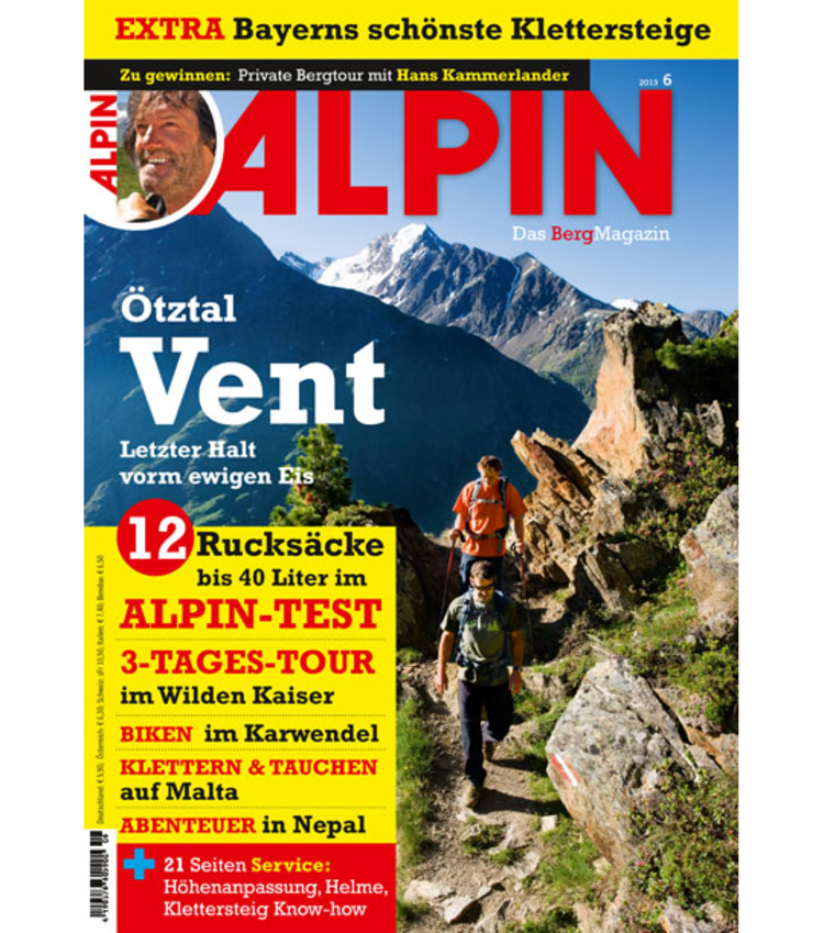 Ab 11. Mai im Zeitschriftenhandel: ALPIN 05/2013 mit unserer Titelgeschichte "Vent".