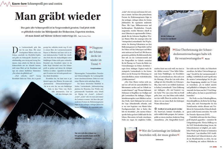 Der ALPIN Artikel aus Heft 2/2015 "Man gräbt wieder" erregte viele Gemüter.