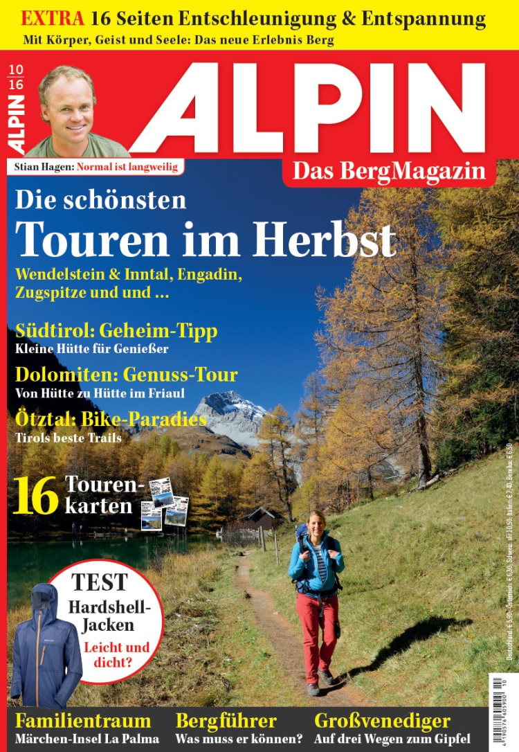 <p>ALPIN 10/2016 - Im Zeitschriftenhandel oder in unserem <a href="http://shop.alpin.de/" rel="nofollow" target="_blank">Webshop</a> erhältlich.</p>