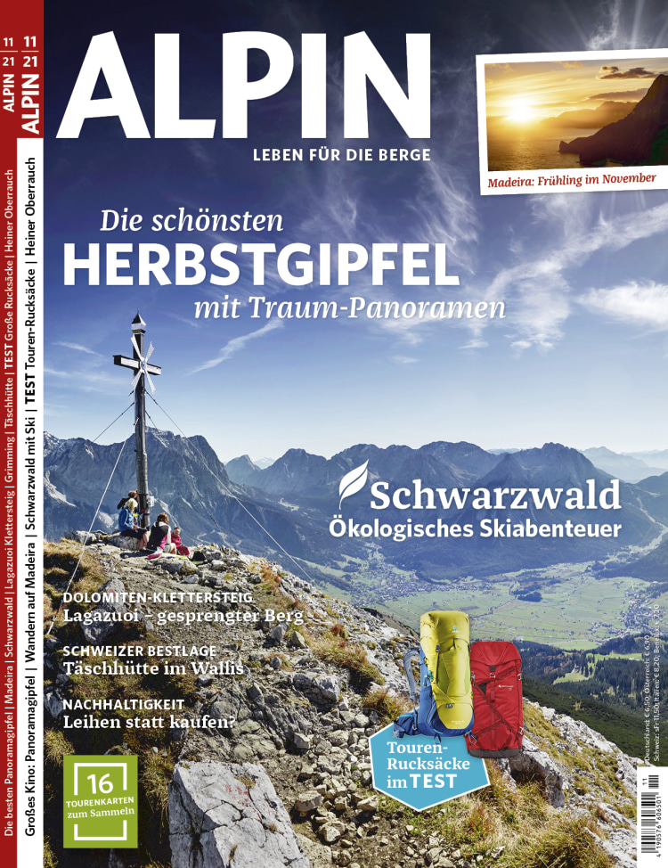 <p><strong>Unsere November-Ausgabe ALPIN 11/2021 ist jetzt im Zeitschriftenhandel oder im <a href="https://leserservice.alpin.de/de_DE/einzelhefte?onwewe=0601&utm_campaign=alpinde-navi&utm_term=header-heft" rel="nofollow" target="_blank">ALPIN-Heftshop</a> erhältlich.</strong></p>