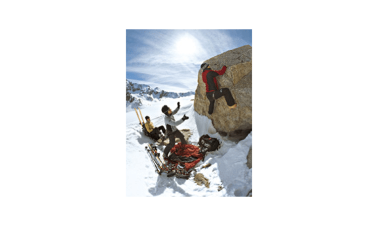 Marions kann’s auch auf Skitour nicht lassen: Boulderversuch am Haut Glacier d'Arolla