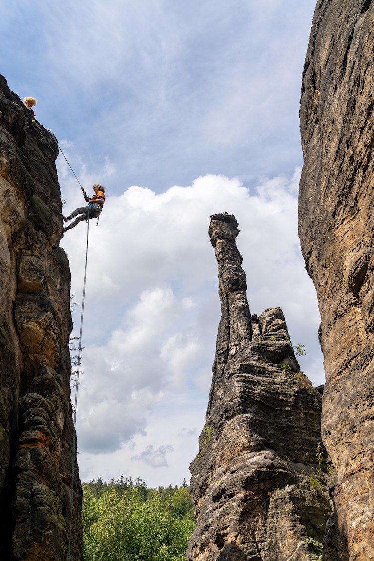 <p>Spezielle Traditionen: Klettern im Elbsandstein.</p>