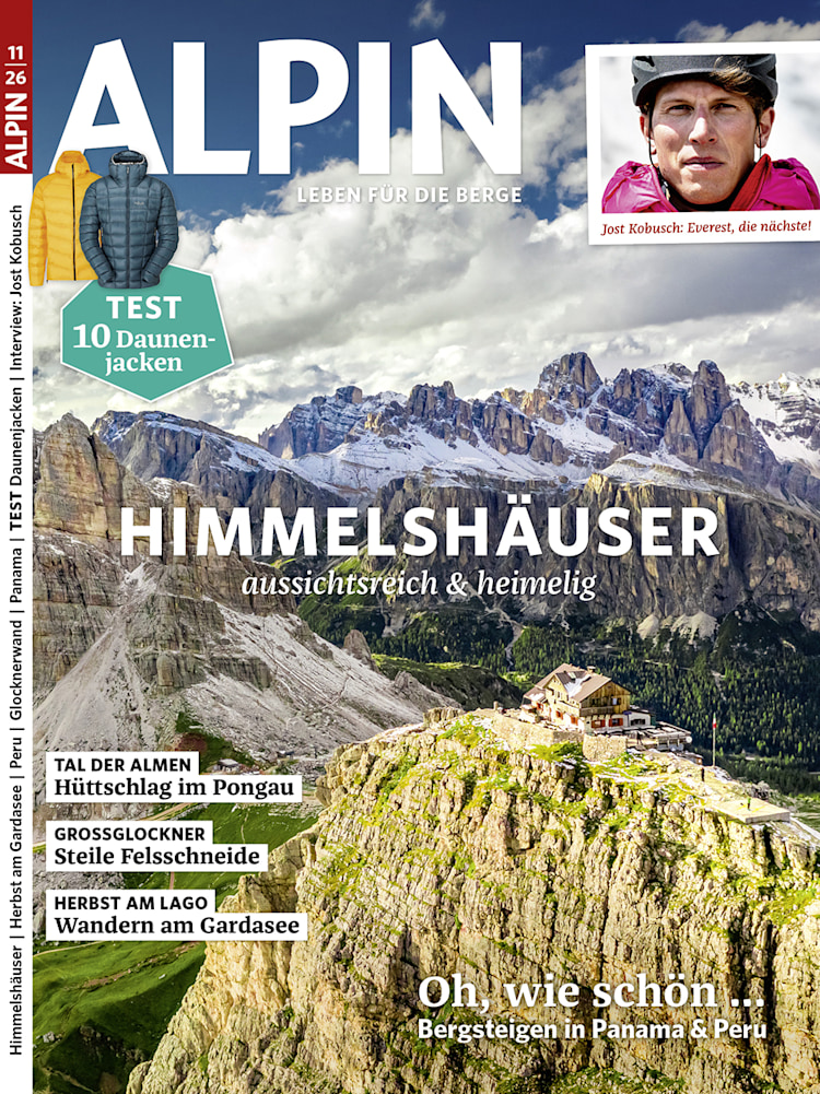 <p>ALPIN 11/26: Himmelshäuser, Gardasee, Peru & Daunenjacken im Test. Jetzt im Zeitschriftenhandel und online blättern auf alpin.de!</p>