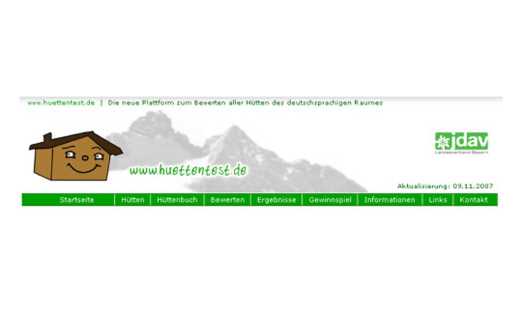Screenshot von www.huettentest.de
