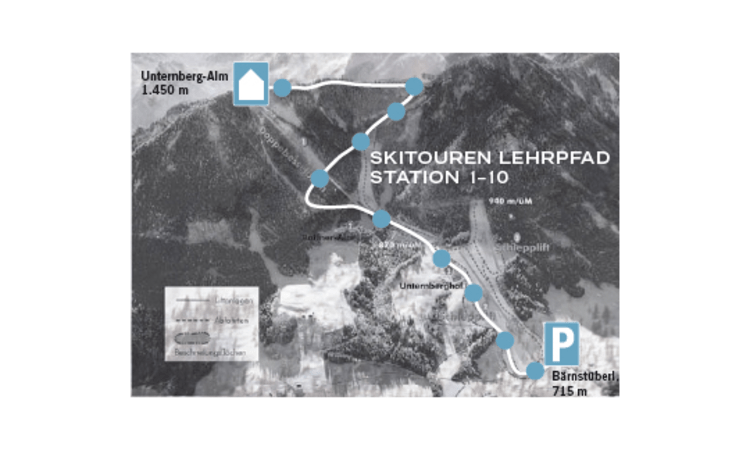 Informativ: Die zehn Stationen des Lehrpfads bieten Skitourenanfängern viel Wissenswertes.