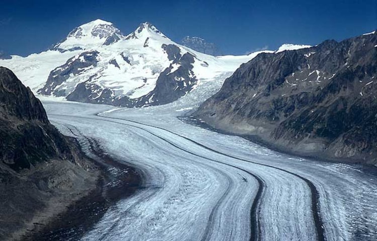 Größter Gletscher der Schweiz: Der Aletsch.