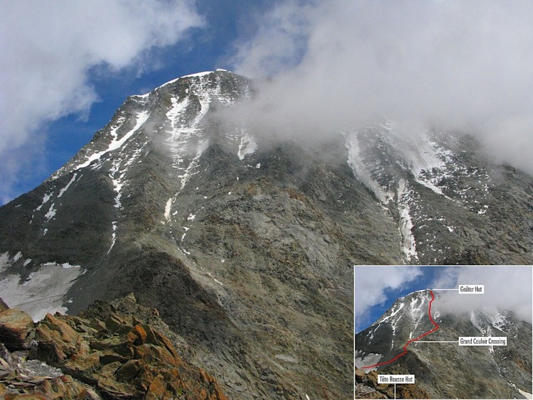 <p>Zustieg zur Hütte über das Grand Couloir.</p>