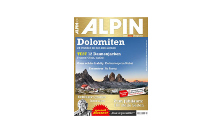 Ab 07. September im Zeitschriftenhandel: ALPIN 10/2013 mit unserer Titelgeschichte "Drei Zinnen".