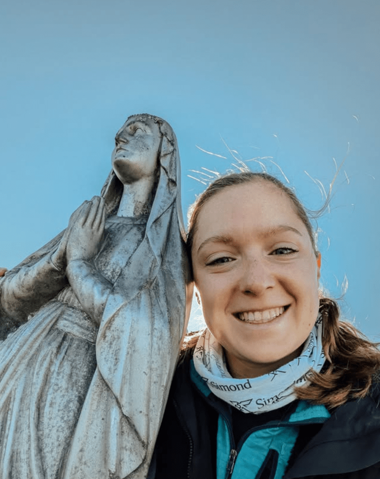 <p>Annabelle Bouchardon nach dem erfolgreichen Durchstieg.</p>