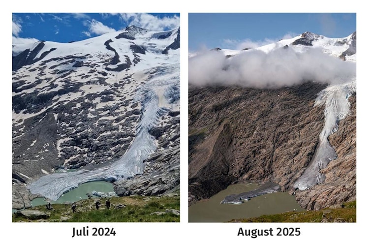 <p>Vergleich Gletscherzunge Schlattenkees 2024 und 2025</p>