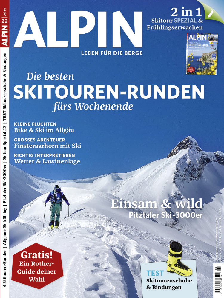 <p>Cover der Ausgabe ALPIN 02/2022.</p>