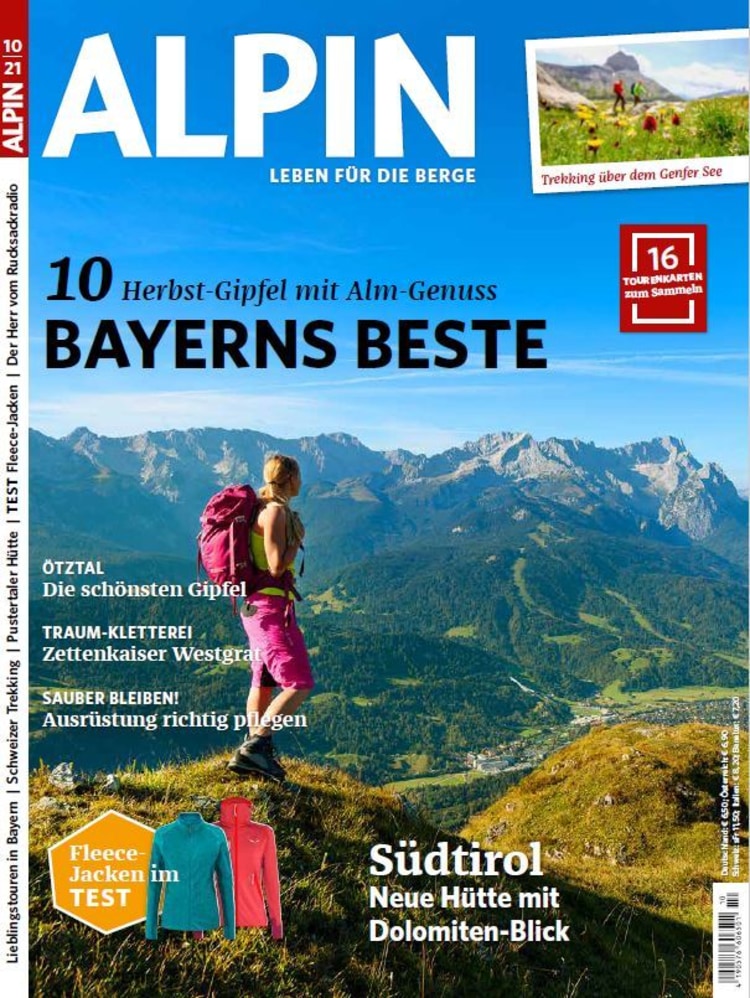 <p>Jetzt im Zeitschriftenhandel und in unserem Heft-Shop erhältlich: ALPIN 10/2021.</p>