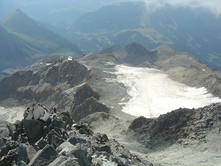 <p>Das Couloir vom oberen Teil der Route aus gesehen.</p>