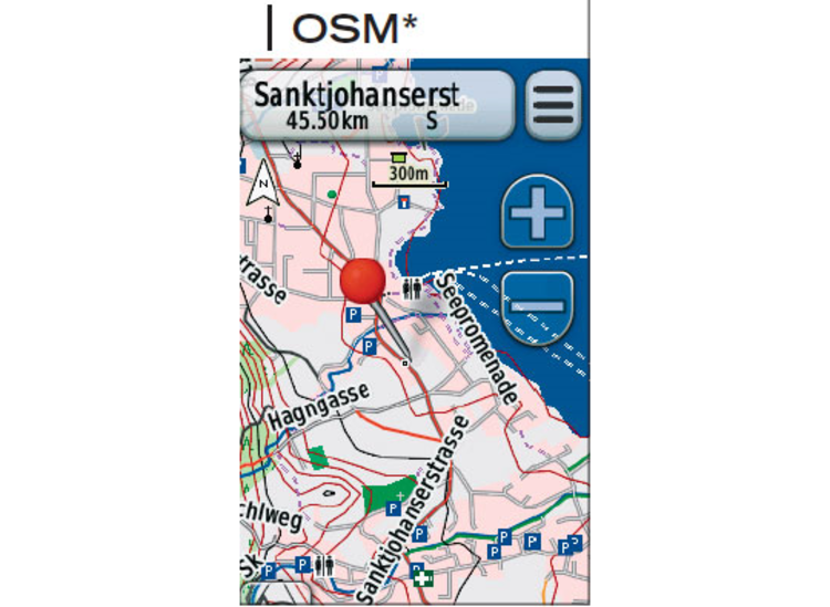 Werden erst beim Vergrößern deutlich: die Details der kostenlosen OSM-Karten.