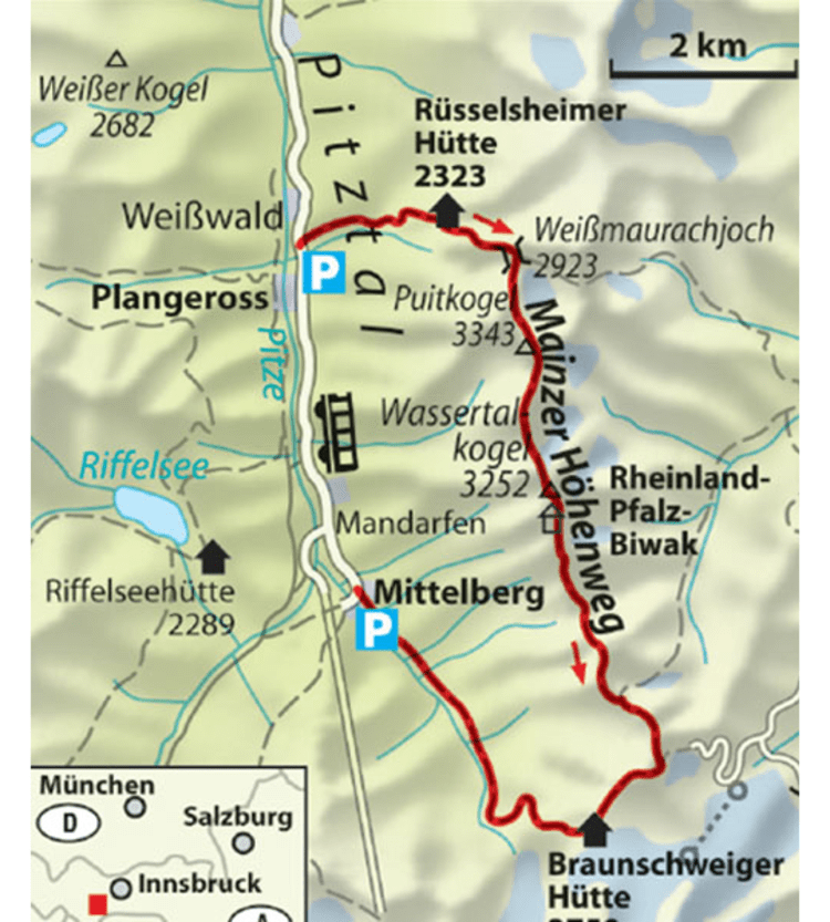 <p>Übersichtskarte Mainzer Höhenweg.</p>