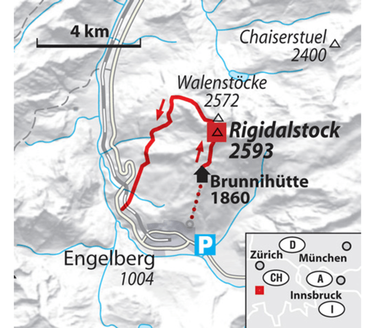 <p>Ski-Bergsteigen am Rigidalstock.</p>