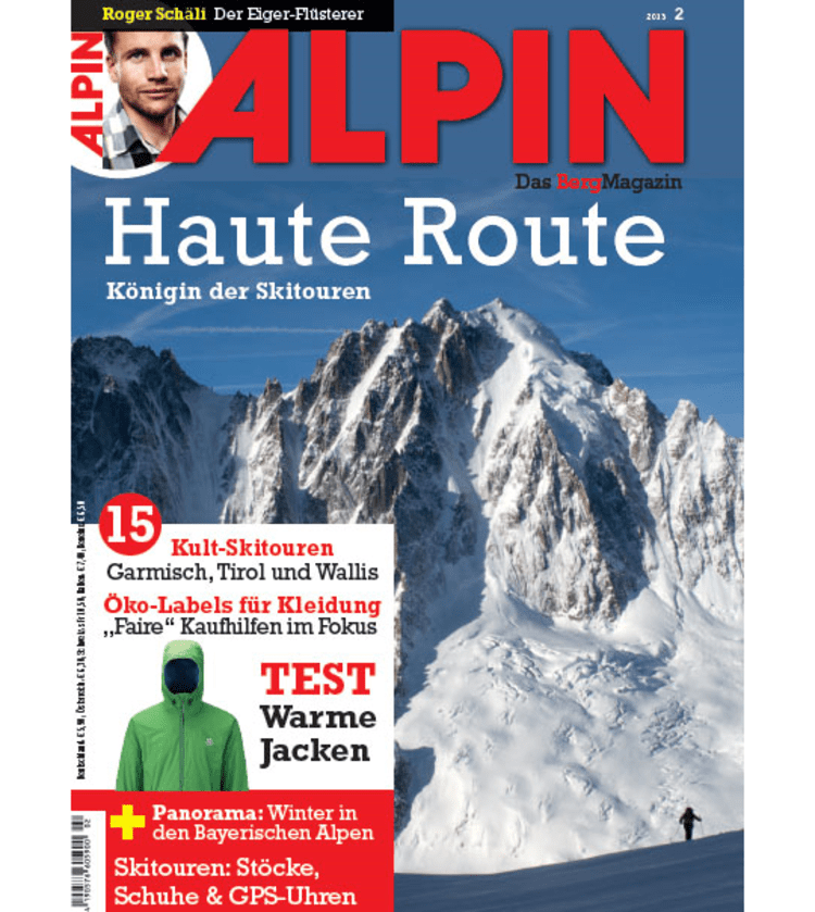 Ab 12. Januar am Kiosk: ALPIN 02/2012 mit der Titelgeschichte "Haute Route"