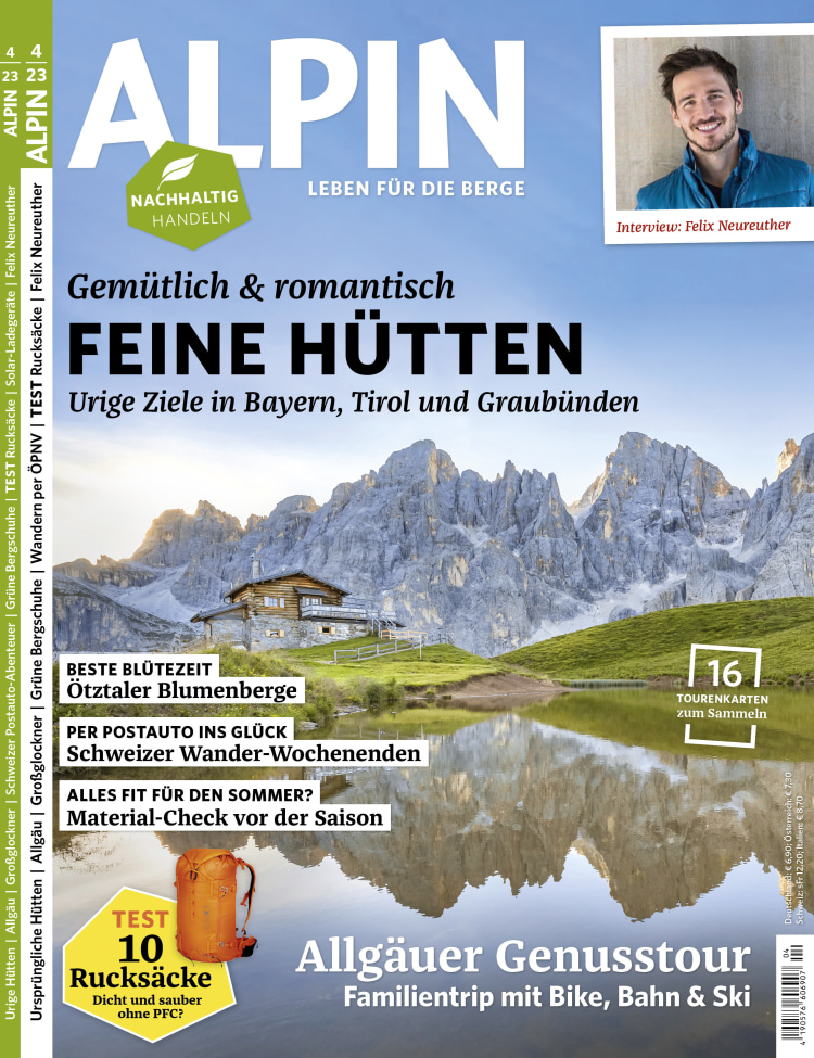 <p><a href="https://leserservice.alpin.de/de_DE/einzelhefte?onwewe=0601&utm_campaign=alpinde-navi&utm_term=header-heft" rel="nofollow">ALPIN 04/23 - Feine Hütten in Bayern, Tirol und Graubünden</a></p>