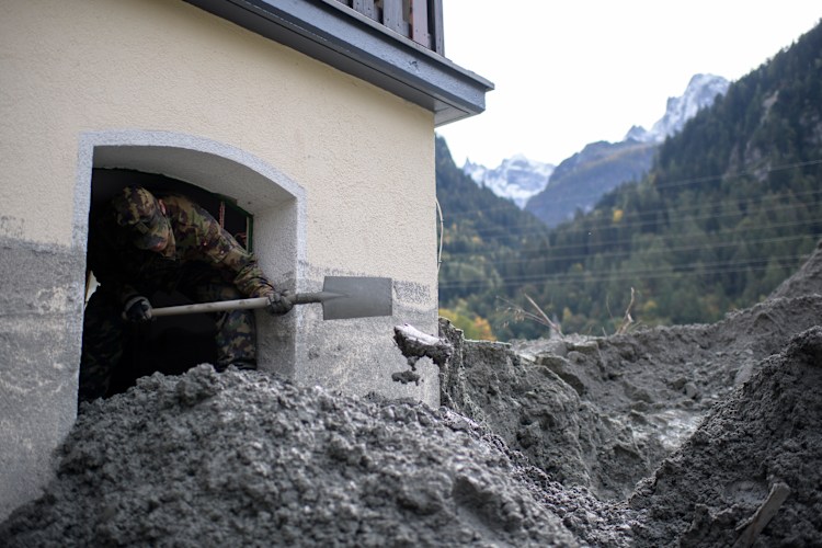 <p>Ein zerstörtes Haus in Bondo im Jahr 2017.</p>