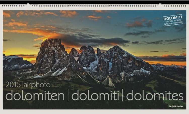 Tappeiner Verlag: Luftbildkalender Dolomiten 2015.