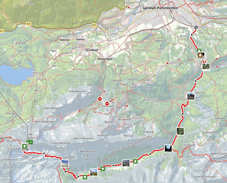<p>Karte der Bergtour auf die Zugspitze durch das Reintal im Wetterstein. <a href="https://www.outdooractive.com/de/route/bergtour/wetterstein-gebirge-und-mieminger-kette/bergtour-auf-die-zugspitze-durch-das-reintal-im-wetterstein/51816318/#caml=99c,1tth6k,7uhjqv,0,0&dm=1" rel="nofollow" target="_blank">Hier die von ALPIN erstellte Tour bei Outdooractive ansehen</a>.</p>