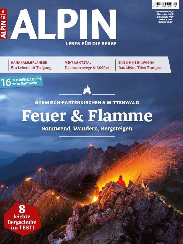 <p>Das Cover von ALPIN 06/2018.</p>